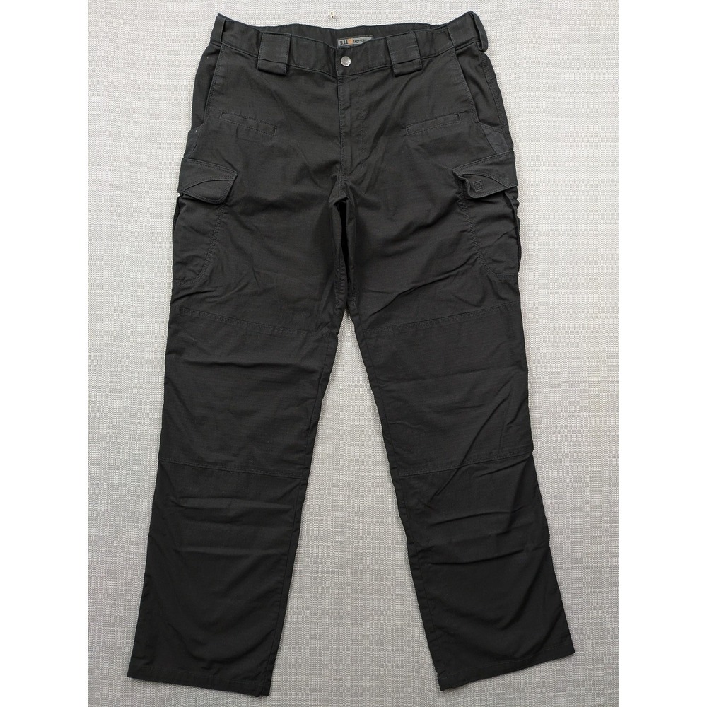 5.11 Tactical Cargo Pants Mens 36x34 (34x33) Black Ripstop Utility Workwear